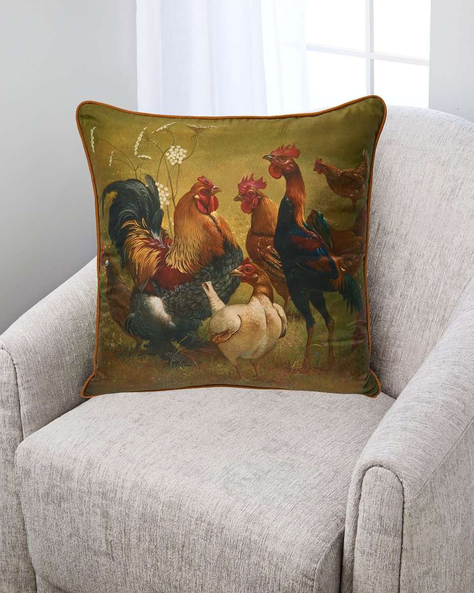 Chickens Silk Pillow